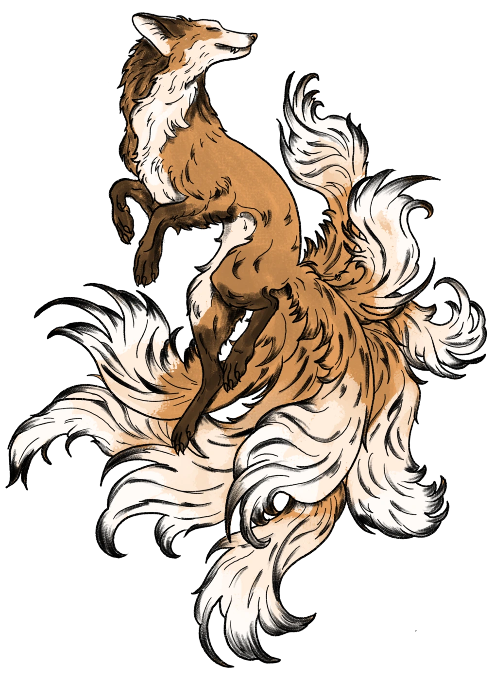 Autorská ilustrace kitsune