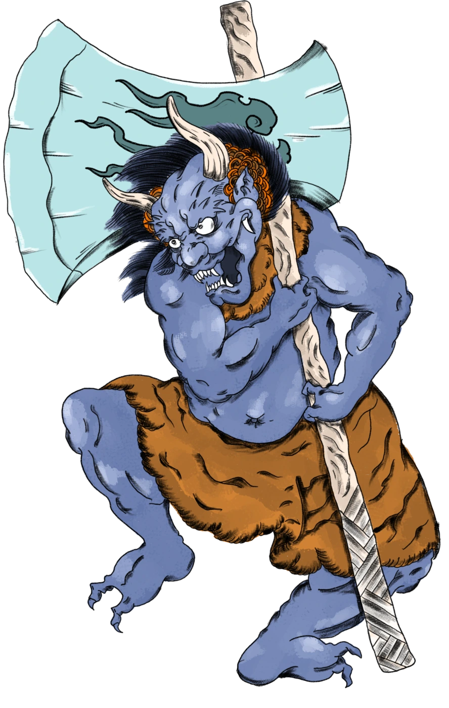Autorská ilustrace oni s válečnou sekerou